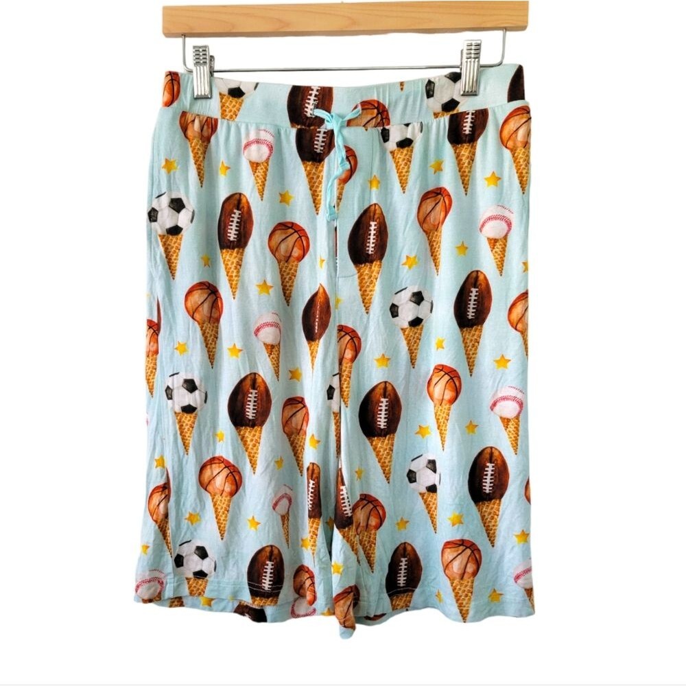 Posh Peanut Men's Sports Waffle Cone Print Pajama Sleep Shorts Size Medium